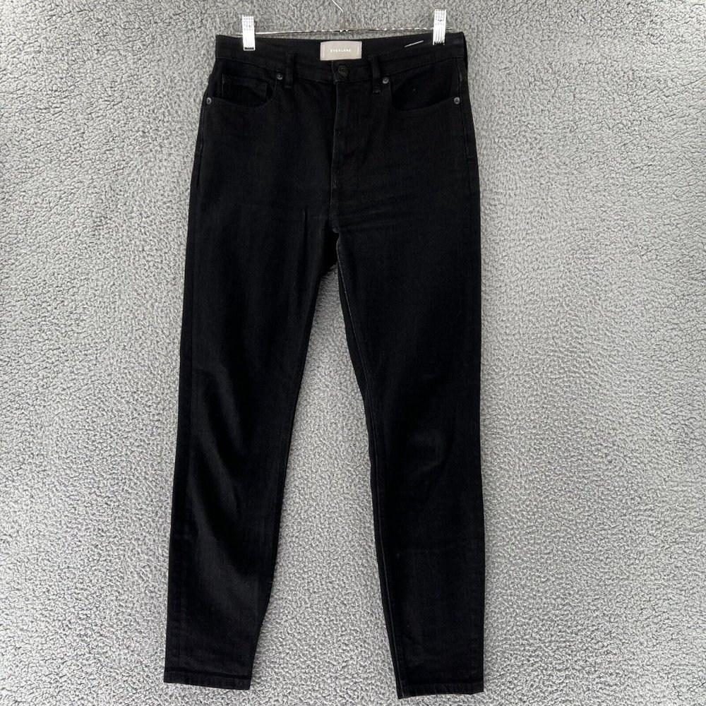 Everlane Womens High Rise Skinny Jeans Black Denim Size 27 Regular Classic Slim